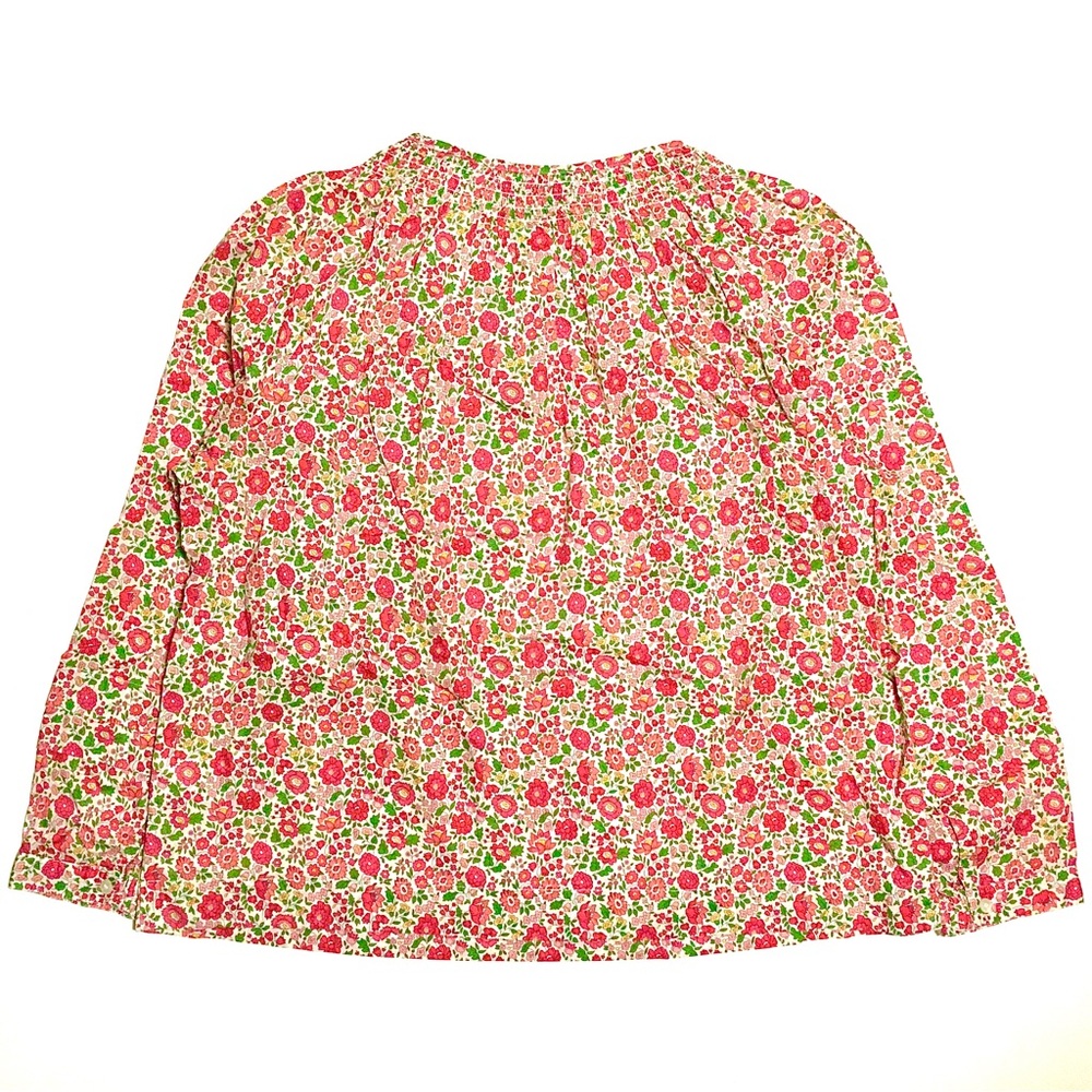 JCrew Peasant Blouse Liberty D'anjo Floral Popover Shirt Top Red White Pink 10 - Picture 13 of 16